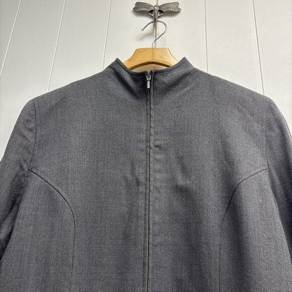 Lauren Ralph Lauren Womens Corpcore Career Worsted Wool Zip Blazer Size 12 Chic - Picture 7 of 8